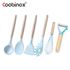 Coobinox® Premium Silikon- und Holzküchenutensili "Together" 6-teiliges Set (CO-42-24) – Enthält Kelle, Dreher, Pfannenlöffel, Schneebesen, Nudelservier und Schäler